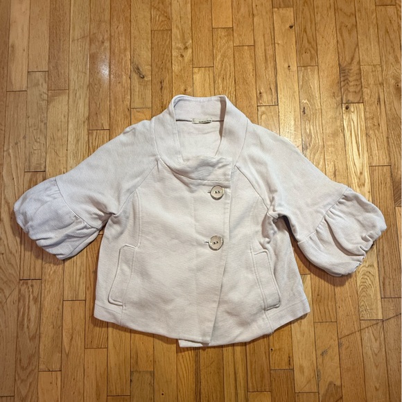 Jackets & Blazers - Stylish Cream Jacket with Puff Sleeves #677